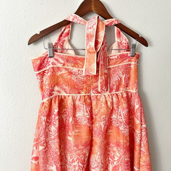 Mika & Gala Tropical Orange Halter Maxi Dress Women's US Size XL  NEW - Picture 6 of 15